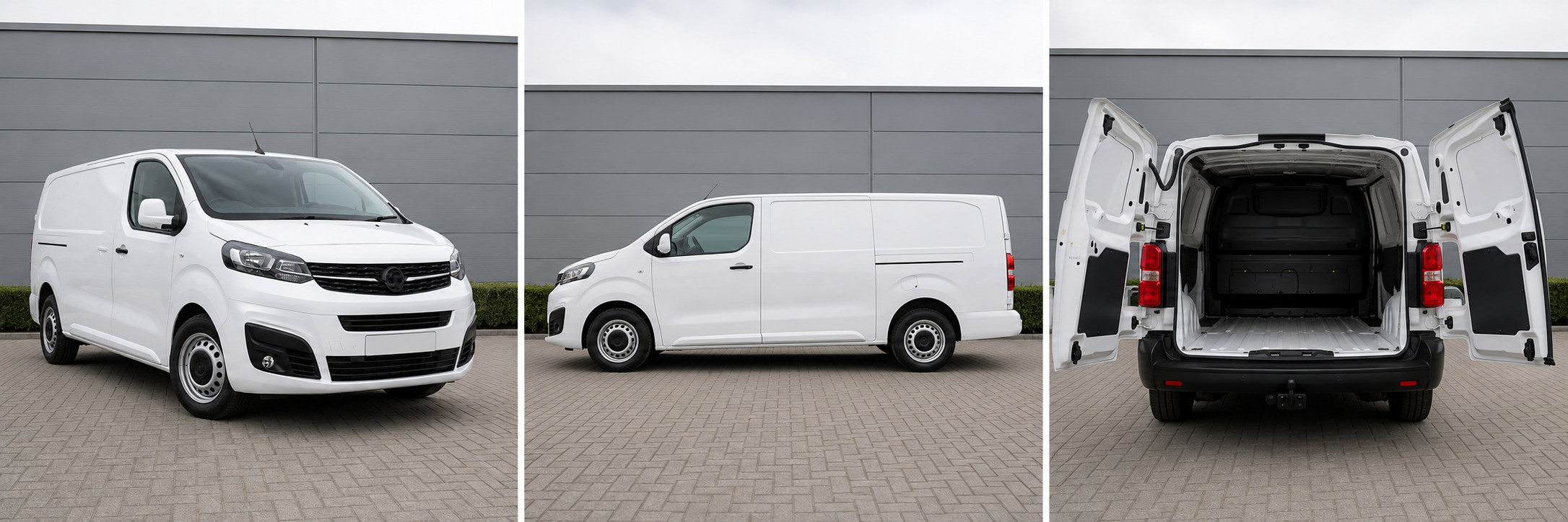 White 2019 Vauxhall Vivaro panel van, registration DL69 AGZ. Front, side and boot-space views shown.
